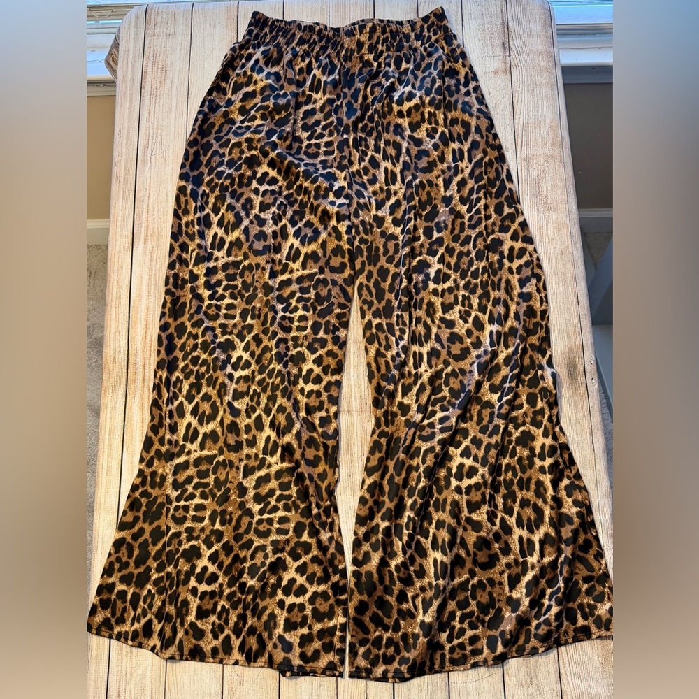 Windsor Leopard Print Palazzo Pants Wide Leg High Rise Flowy Y2K - Picture 5 of 9